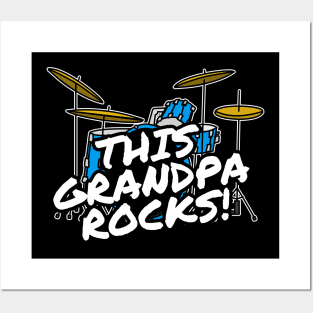 This Grandpa Rocks Drums Drummer Grandparent's Day Posters and Art